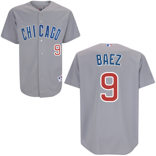 Javier Baez #9 MLB Jersey-Chicago Cubs Men's Authentic Road Gray Baseball Jersey